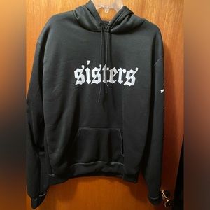 Women’s Sisters Black Hoodie Sweatshirt Size Large